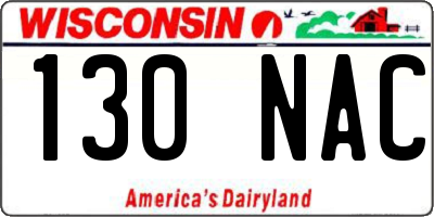 WI license plate 130NAC