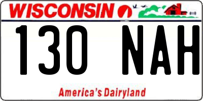 WI license plate 130NAH