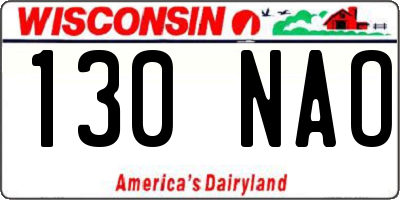WI license plate 130NAO