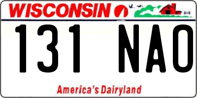 WI license plate 131NAO