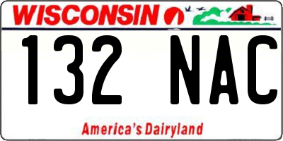 WI license plate 132NAC