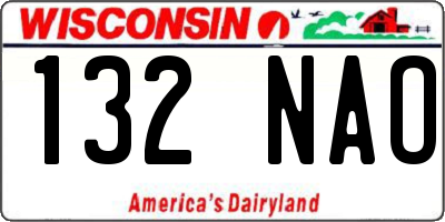 WI license plate 132NAO