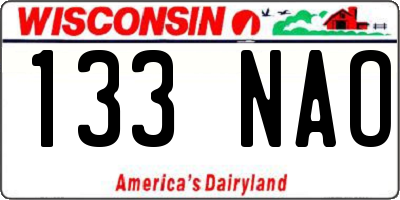 WI license plate 133NAO