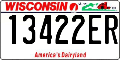 WI license plate 13422ER
