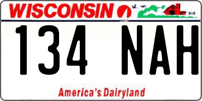 WI license plate 134NAH