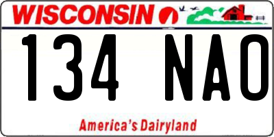 WI license plate 134NAO