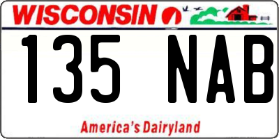 WI license plate 135NAB