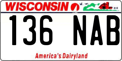 WI license plate 136NAB