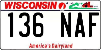 WI license plate 136NAF