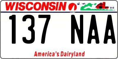 WI license plate 137NAA