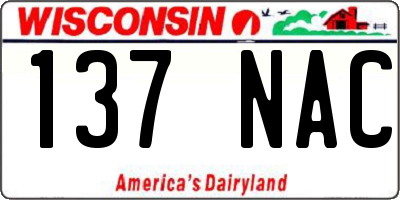 WI license plate 137NAC
