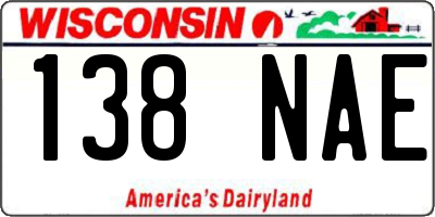 WI license plate 138NAE