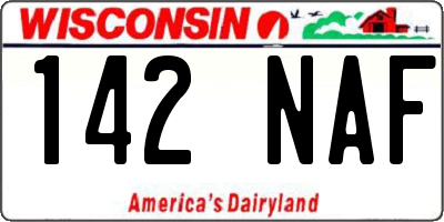 WI license plate 142NAF
