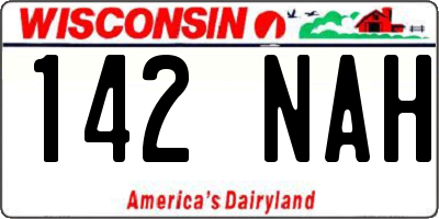 WI license plate 142NAH