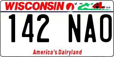 WI license plate 142NAO