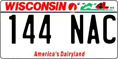 WI license plate 144NAC