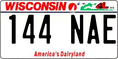 WI license plate 144NAE