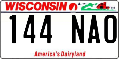 WI license plate 144NAO