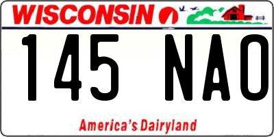 WI license plate 145NAO