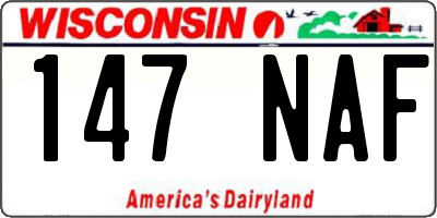 WI license plate 147NAF