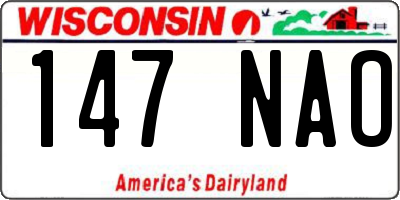 WI license plate 147NAO