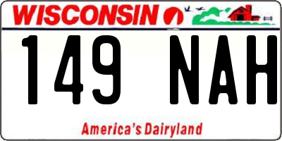 WI license plate 149NAH