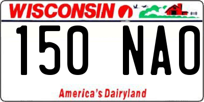 WI license plate 150NAO
