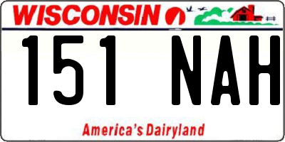 WI license plate 151NAH