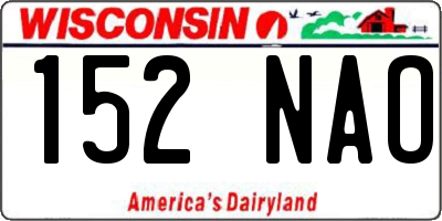 WI license plate 152NAO