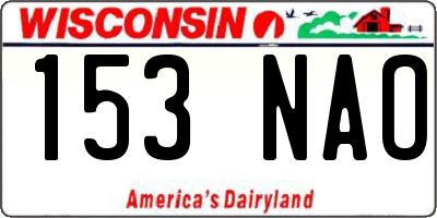 WI license plate 153NAO