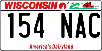 WI license plate 154NAC