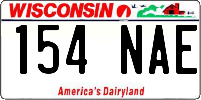 WI license plate 154NAE