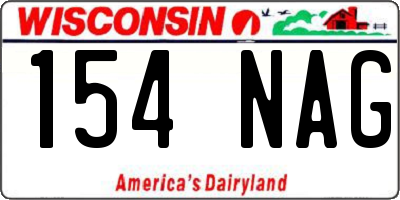 WI license plate 154NAG