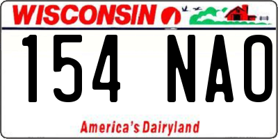 WI license plate 154NAO
