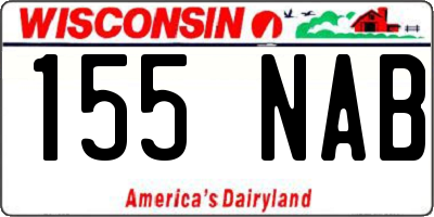 WI license plate 155NAB