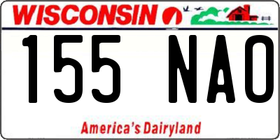 WI license plate 155NAO