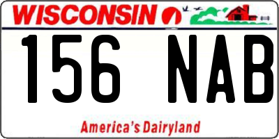 WI license plate 156NAB