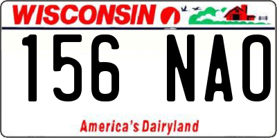 WI license plate 156NAO