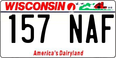 WI license plate 157NAF