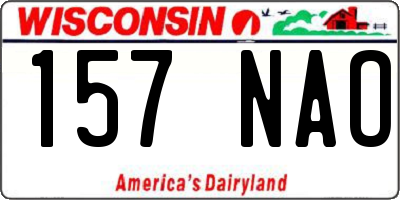 WI license plate 157NAO