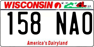 WI license plate 158NAO