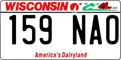 WI license plate 159NAO