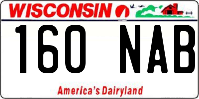 WI license plate 160NAB