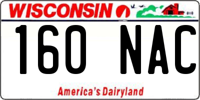 WI license plate 160NAC