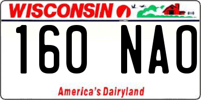 WI license plate 160NAO