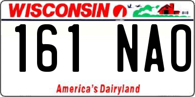 WI license plate 161NAO