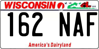 WI license plate 162NAF