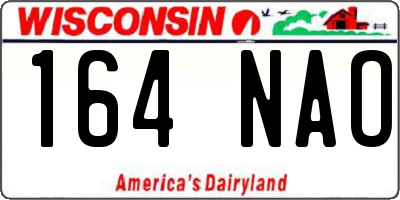 WI license plate 164NAO