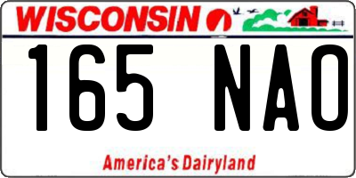 WI license plate 165NAO