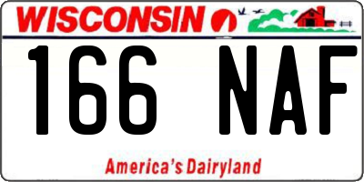 WI license plate 166NAF